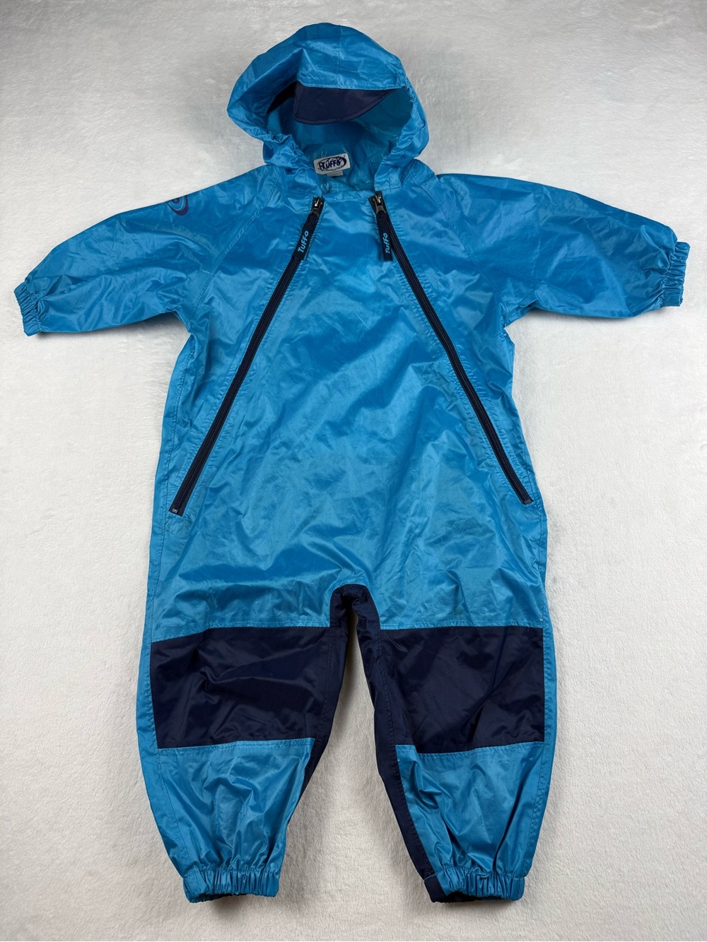Tuffo Muddy Buddy Rain Suit Blue Kids Waterproof One-Piece Rain Suit Size 2T